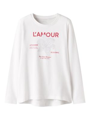 Name it wintershirt meisjes - wit - NkfViolet - loose fit
