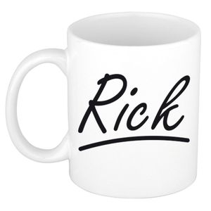 Naam cadeau mok / beker Rick met sierlijke letters 300 ml