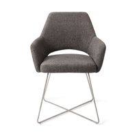 Jesper Home Yanai eetkamerstoel cross steel Amazing Grey