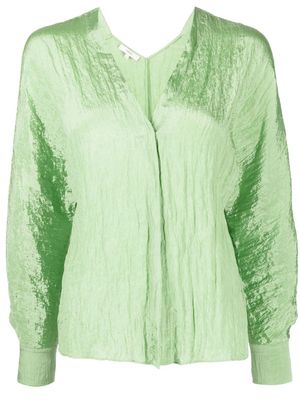 Vince blouse froissée à col v - Vert
