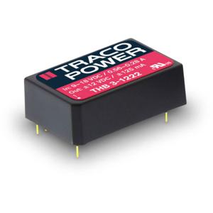 TracoPower THB 3-1222 DC/DC-converter, print 12 V/DC 12 V/DC, -12 V/DC 125 mA 3 W Aantal uitgangen: 2 x Inhoud 10 stuk(s)