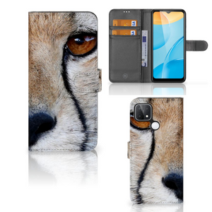 OPPO A15 Telefoonhoesje met Pasjes Cheetah