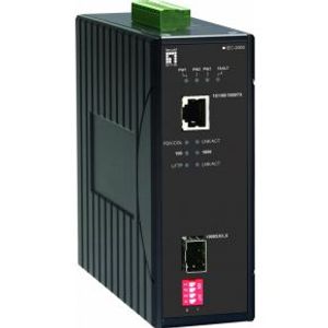 LevelOne IEC-2000 netwerk media converter 1000 Mbit/s Zwart