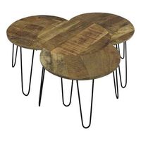 HSM Collection salontafel Eros (4 stuks) - naturel/zwart - Leen Bakker