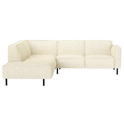 Leen Bakker - Hoekbank Madison Links - Maggy - Stof - Crème - 230x258x77 Cm