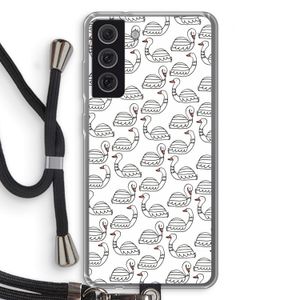 Zwanen: Samsung Galaxy S21 FE Transparant Hoesje met koord