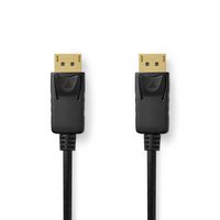 DisplayPort-Kabel | DisplayPort Male | DisplayPort Male | 8K@60Hz | Vernikkeld | 1.0 m | Rond | PVC | Zwart