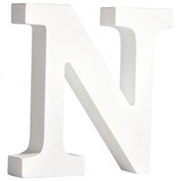 Witte houten letter N 11 cm   -
