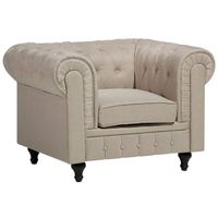 Beliani CHESTERFIELD - Fauteuil-Beige-Polyester - thumbnail