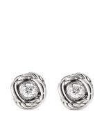 David Yurman boucles d'oreilles Crossover Infinity en argent sterling serties de diamants - thumbnail