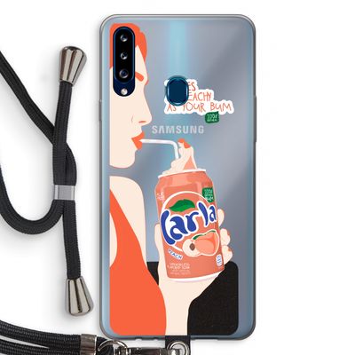 Peach please!: Samsung Galaxy A20s Transparant Hoesje met koord