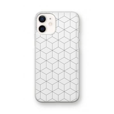 Zwart-witte kubussen: iPhone 12 mini Transparant Hoesje
