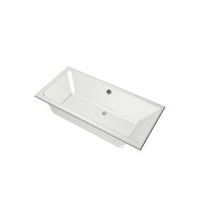 Xenz Kristal Ligbad - 160x75x48 - afvoer Midden - acryl - wit mat 6984-03