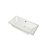Xenz Kristal Ligbad - 160x75x48 - afvoer Midden - acryl - wit mat 6984-03
