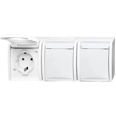 ABB 2CKA002084A0716 Geaard stopcontact IP44 Zuiver wit (RAL 9010), Wit