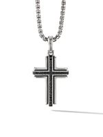 David Yurman pendentif Deco Cross en argent sterling pavé de diamants (34 mm)