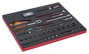 Bahco Foaminlay Fit&Go 3/3 met doppen en toebehoren 1/4" en 1/2" | en bits - 75-delig - FF1A55