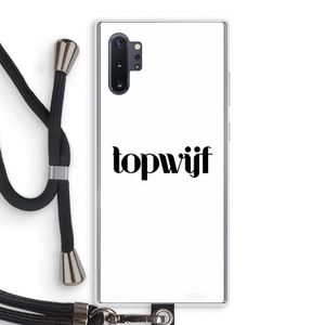 Topwijf Wit: Samsung Galaxy Note 10 Plus Transparant Hoesje met koord