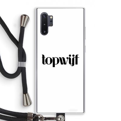 Topwijf Wit: Samsung Galaxy Note 10 Plus Transparant Hoesje met koord