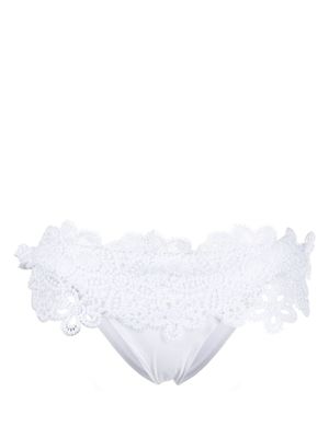 Ermanno Scervino bas de bikini à détails en dentelle - Blanc