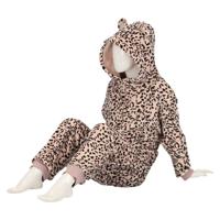 Zachte luipaard/cheetah print onesie voor kinderen roze maat 92/104   -