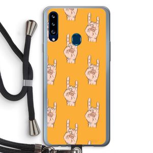Rock: Samsung Galaxy A20s Transparant Hoesje met koord