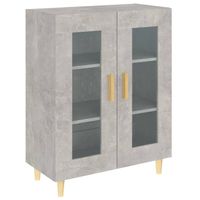 The Living Store Dressoir Betongrijs - 69.5 x 34 x 90 cm - Met 2 glazen deuren - thumbnail