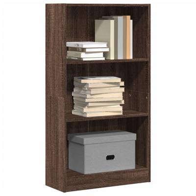 Boekenkast 60x24x109 cm bewerkt hout bruin eikenkleurig