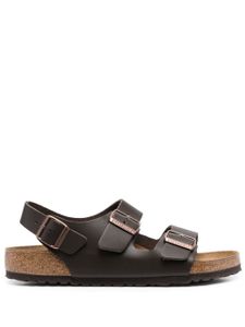 Birkenstock sandales en cuir à boucles - Marron