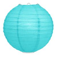 Luxe bol feest lampion - turquoise blauw - dia 25 cm - papier