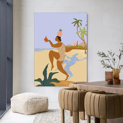 Urban Cotton Wandkleed 'Balancing Act' 80 x 110cm in Frame - black
