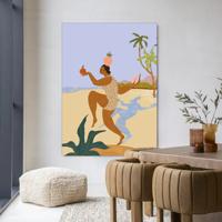Urban Cotton Wandkleed 'Balancing Act' 80 x 110cm in Frame - black