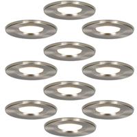 Set van 10 Venezia LED inbouwspots - 6 Watt 650 lumen - 2700K warm wit - Dimbaar - Rond - IP65 waterdicht - RVS - Voor binnen, buiten en badkamer