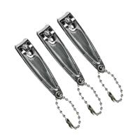 Benson Care Nagelknipper - 3x - met vijl - metaal - zilver - aan ketting - 5 cm - nagel verzorging