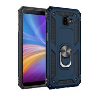 Armor schokbestendig TPU + PC beschermende case voor Galaxy J6 Plus met 360 graden rotatie houder (blauw)