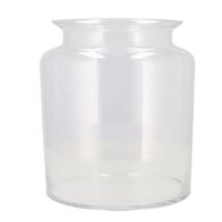 Bloemenvaas melkbus fles model Milky - transparant glas - D19 x H19 cm