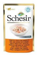 SCHESIR in jelly Tuna and chicken with shrimps - nat kattenvoer - 50 g