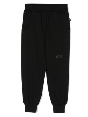 Gcds Kids pantalon en coton à logo imprimé - Noir