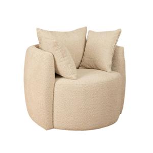 Bronx71 Teddy bouclé fauteuil Ruby beige.