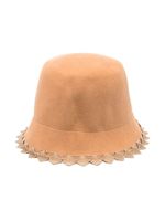 Mi Mi Sol chapeau en laine à bordure géométrique - Tons neutres