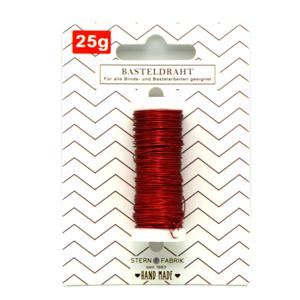 Kerststukje binddraad/wikkeldraad - op rol - rood - 50 m x 0,35 mm - hobbydraad