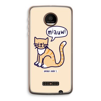 Miauw: Motorola Moto Z Force Transparant Hoesje