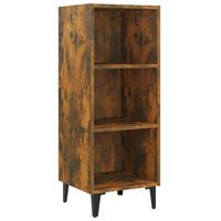 The Living Store Dressoir Gerookt Eiken - 34.5 x 32.5 x 90 cm - Duurzaam bewerkt hout - Metalen poten - thumbnail