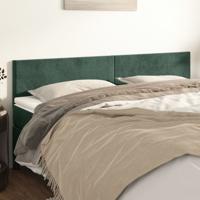 Hoofdborden 2 st 90x5x78/88 cm fluweel donkergroen
