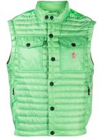 Moncler Grenoble gilet boutonné à logo brodé - Vert - thumbnail