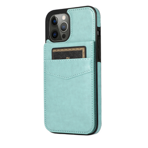 iPhone 15 Pro Max hoesje - Backcover - Pasjeshouder - Portemonnee - Kunstleer - Lichtblauw