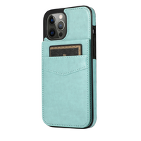 iPhone 15 Pro Max hoesje - Backcover - Pasjeshouder - Portemonnee - Kunstleer - Lichtblauw - thumbnail
