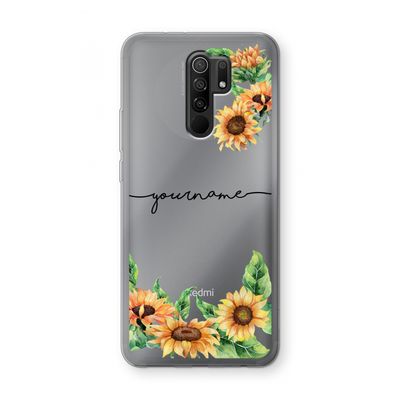 Zonnebloemen: Xiaomi Redmi 9 Transparant Hoesje