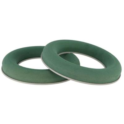 Steekschuim/oase ringen - 2x - nat - groen - D25 cm - kransen - voor bloemen - bloemstukken