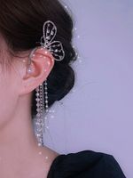 Parel Strass Vlinder Zoom oorbellen Oor manchetten - thumbnail